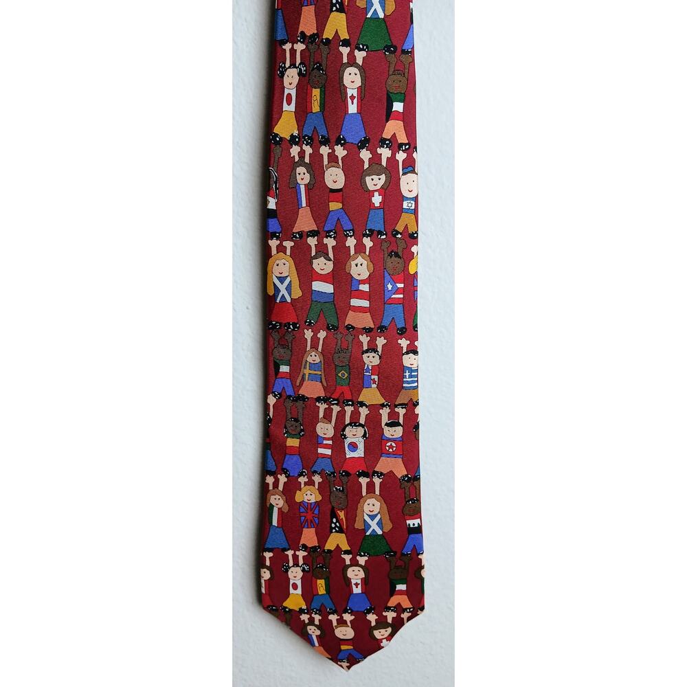 Save The Children "If We All Work Together" 100% Silk Men's Necktie